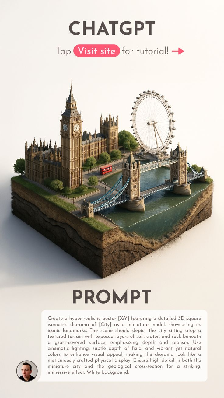 Miniature city prompt poster